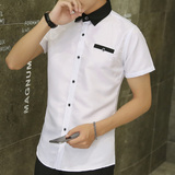 夏季白色男士短袖衬衫免烫工作服职业工装白衬衣韩版商务修身正装