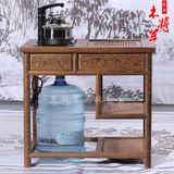 鸡翅木电磁炉茶几纯净水桶架实木茶台中式古典红木茶水车小泡茶桌