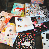韩国正品可爱猫咪印花皮革化妆包大容量手拿包杂物收纳包票据包