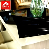 PVC 防水免洗 软质玻璃餐桌垫茶几桌布 水晶板台布定制黑色系磨砂