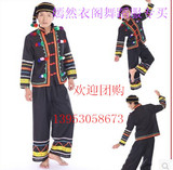 新款长袖彝族羌族男装演出服装 舞蹈服装拉祜族苗族表演民族服装
