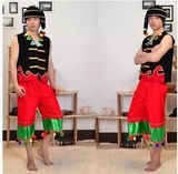 云南少数民族舞蹈服装演出服男装彝族苗族服装壮族男装民族舞台装