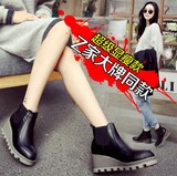 2015百丽高特秋冬新品时尚潮流短靴真皮坡跟舒适女鞋大码女靴子