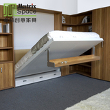 高端隐形床 多功能壁床 可折叠翻床变形旋转床带书架隐藏床午休床