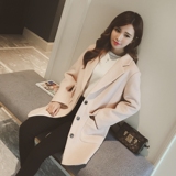 2015冬季新品大码女装韩版中长款加厚茧型毛呢外套女羊绒呢子大衣