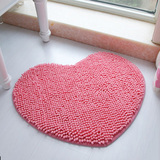 爱心形地毯雪尼尔地垫客厅红色粉色纯色卧室入户门垫超柔软脚垫子