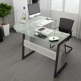 办公桌双人转角台式家用电脑桌钢化玻璃现代桌子简约书桌写字台