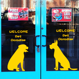 特价玻璃贴纸 狗狗欢迎光临2 宠物店玻璃门装饰品墙壁动物墙贴画
