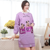 韩版一体式时尚可爱围裙长袖防水厨房成人罩衣女士护衣反穿衣带袖