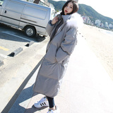 韩版冬装加厚带毛领羽绒棉服女过膝长款韩国学生棉衣外套女学院风