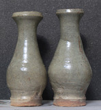 出土元代龙泉窑花瓶一对包老保真古玩瓷器假一罚十全品古董收藏