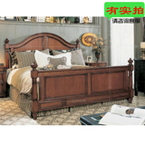 美式实木双人床定制 法式庄园高端原木雕刻1.8米床 卡洛琳皇帝床