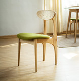 北欧进口白橡木蝴蝶椅餐椅实木餐厅家具咖啡馆布艺休闲椅