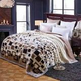 加厚拉舍尔双层毯冬季保暖毛毯多尺寸多重量豹纹花卉格子双层毛毯