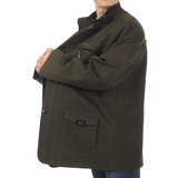 2015春秋款中年男式夹克休闲宽松全棉立领加大加肥外套胖爸爸装