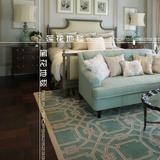 手工欧式羊毛地毯绿色复古几何现代客厅卧室酒店满铺定制水洗