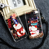 日韩插画苹果iPhone6 plus挂绳手机壳透明硅胶4S软5s保护套招财猫