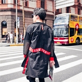 防晒衣薄款中长款男士欧美街拍韩版夏季个性潮流GD风宽松长袖衬衫