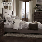 SM尚美 布床美式床现代北欧床1.8米软床家具法式双人床欧式布艺床