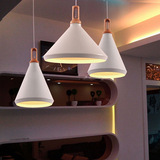 北欧现代简约餐吊灯餐厅灯美式咖啡厅吧台灯创意个性木艺单头吊灯