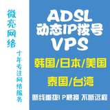 海外韩国美国日本台湾泰国ADSL动态ip服务器VPS手机PPTP动态安卓
