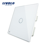 livolo触摸开关 雅白钢化玻璃面板 智能触制式照明开关 单控一联