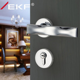 德国EKF门锁亮铬波浪水立方分体门锁现代时尚室内房门锁具