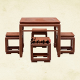 红木家具 缅甸花梨木四方桌 大果紫檀餐桌 红木棋牌桌 实木八仙桌
