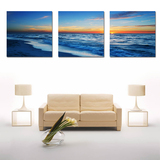 客厅装饰画沙发背景墙壁画地中海风格大海风景无框画三联画办公室