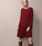 现货Joyce西班牙代购 Massimo Dutti女装红色刺绣款连衣裙6636795