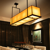 新中式吊灯酒店铁艺创意吧台餐厅灯具长方形工客厅灯业蜡烛台吊灯