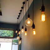 爱迪生灯泡创意个性钨丝吊灯复古工业LOFT咖啡厅餐厅酒吧吧台吊灯