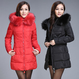 冬季新款女装韩版中长款羽绒服女修身立领棉衣轻薄款棒球棉服外套