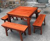 红木家具缅甸花梨木八仙桌餐桌大果紫檀加厚独板八仙桌长方形餐桌
