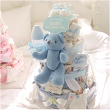 韩国代购 纯棉婴儿衣服用品 宝宝新生儿礼盒婴儿小熊奶瓶尿布蛋糕