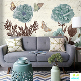 手绘花卉壁纸复古欧式艺术沙发卧室电视背景墙纸抽象大型壁画墙布