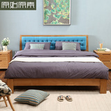 原始原素软包床实木床欧式双人床1.5 1.8米婚床白橡木新品上市