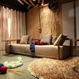 布艺沙发组合北欧家具日式沙发三人韩式可拆洗布沙发客厅实木沙发