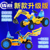 博翔电动儿童挖掘机可坐可骑挖土机超大号工程车电动玩具车推土机
