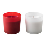 重庆宜家家居IKEA代购云密斯香味烛带玻璃杯浪漫香薰蜡烛红色白色