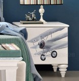 [现货]欧式美式地中海套房 定制家具 实木彩绘儿童床头柜