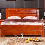 最新款实木床双人床 特价包邮 橡木床1.51.8 奢华古典 大床单人床