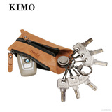 KIMO男女士钥匙包 欧美拉链多功能简约真皮零钱包牛皮汽车钥匙扣