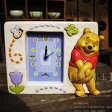 【迪斯尼：小熊维尼A座钟】手绘上色陶瓷工艺品摆件跳跳虎维尼熊