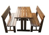 碳化防腐木桌咖啡户外实木碳化公园酒吧桌椅仿古桌凳阳台桌椅休闲
