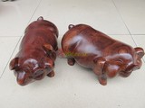 整木红木雕刻缅甸草花梨猪摆件小猪饰品木质制风水装饰中式工艺品