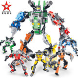 星钻积木正版积变战士合体全套恐龙变形机器人拼装玩具8-14岁男孩
