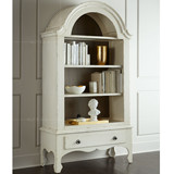 欧式白色实木书柜定制 美国新古典客厅展示装饰柜 原木复古做旧