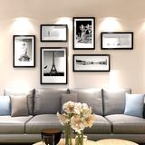 黑白意境欧式简约客厅装饰画沙发背景墙画办公室挂画墙壁现代装饰