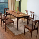 全实木餐桌椅组合 水曲柳餐桌餐椅现代简约美式新中式客厅家具